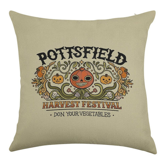 Pottsfield Harvest Festival Linen Throw Pillow Cover