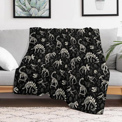 Excavated Dinosaur Fossils Throw Blanket