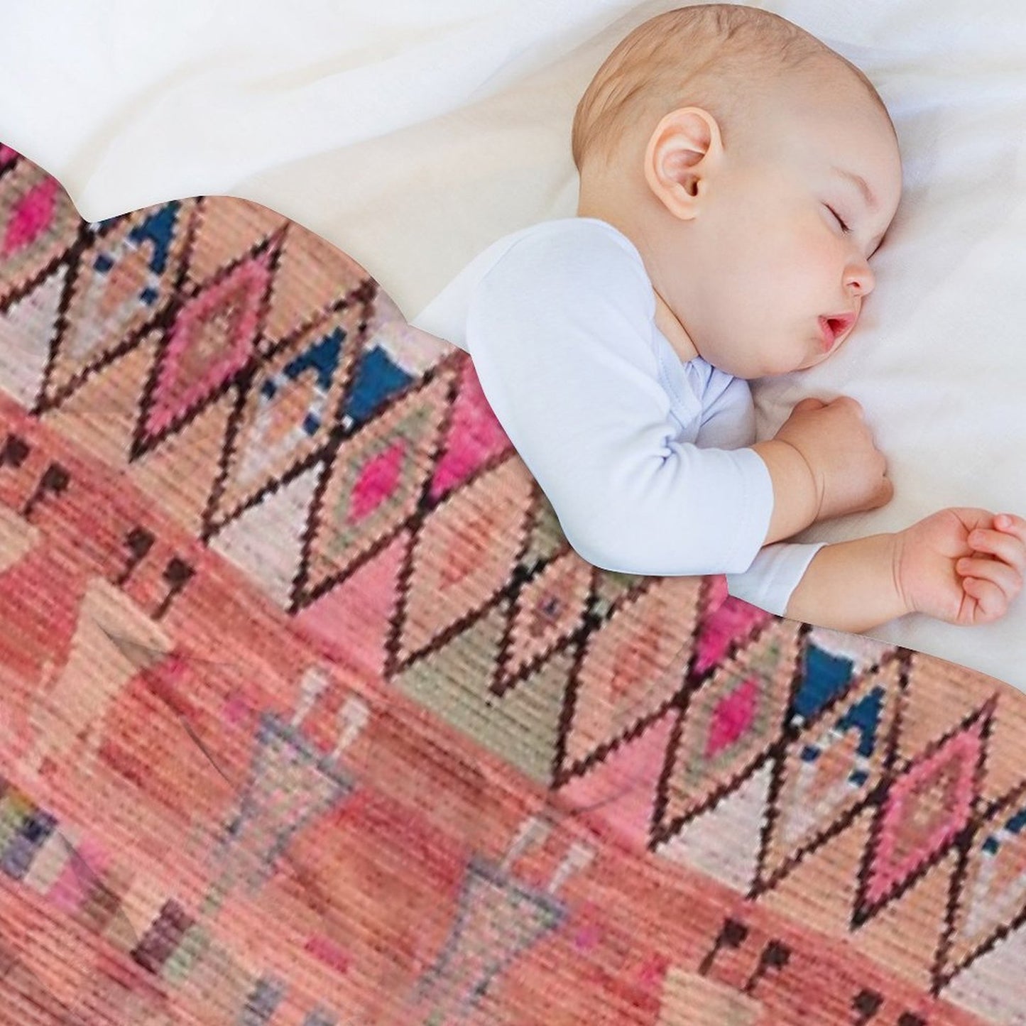 Traditional Moroccan Berber Rug Design Throw Blanket