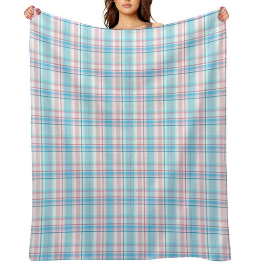 Trans Pride Tartan Throw Blanket