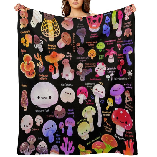 Mushroom - Name Throw Blanket