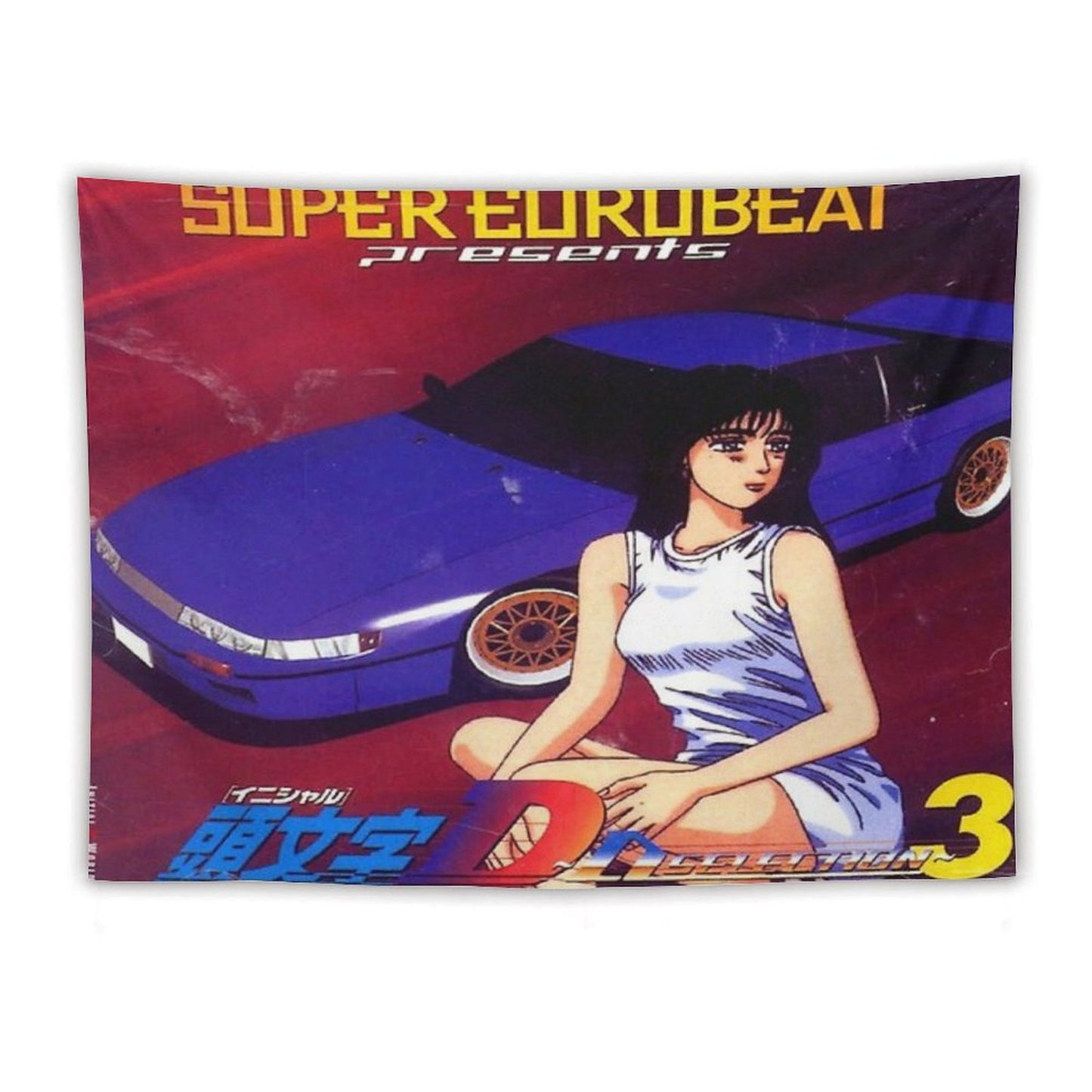 Initial D Mako Super Eurobeat Anime Tapestry