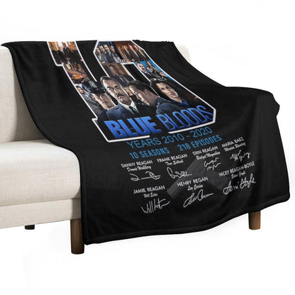 Blue Bloods Year 2010 – 2020 10 Seasons 218 Episodes Signatures Shirt Throw Blanket