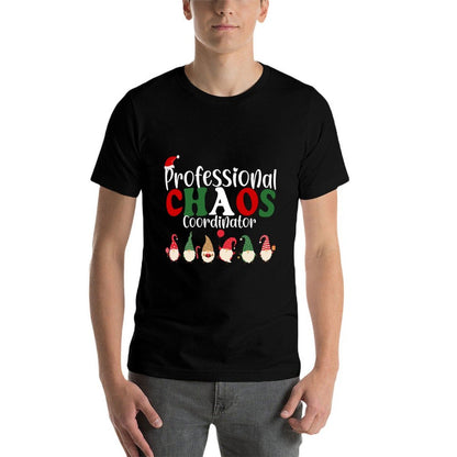Chaos Coordinator Staffs Teacher Funny Christmas Cute Gnome  Heathered Texture T-Shirt