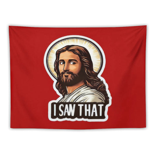 I SAW THAT Red Tapestry