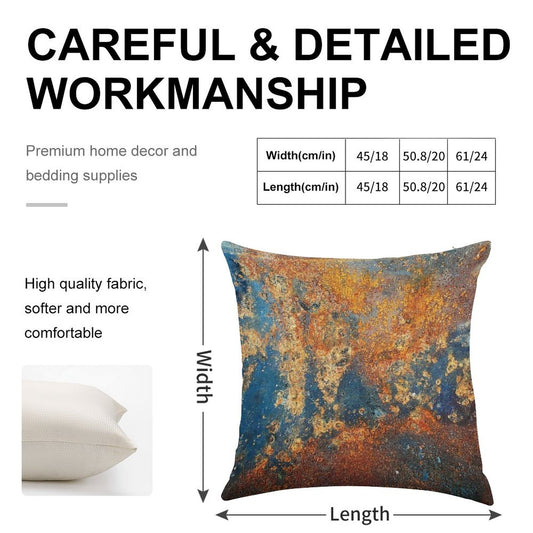Autumnal Rust Linen Throw Pillow Cover