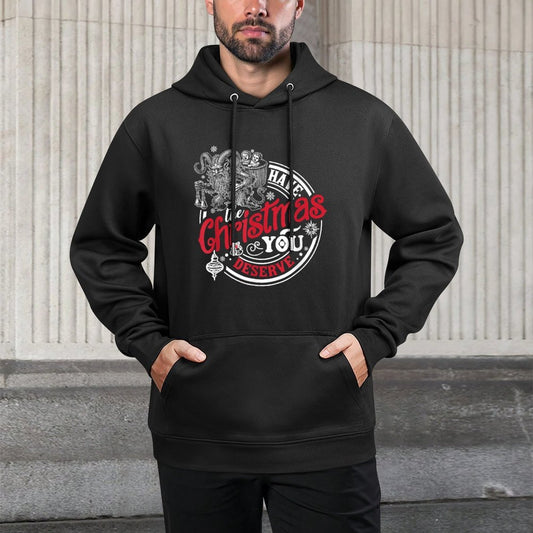 Retro Have The Christmas You Deserve Dark Humor Krampus Xmas Relaxed Fit Hoodie
