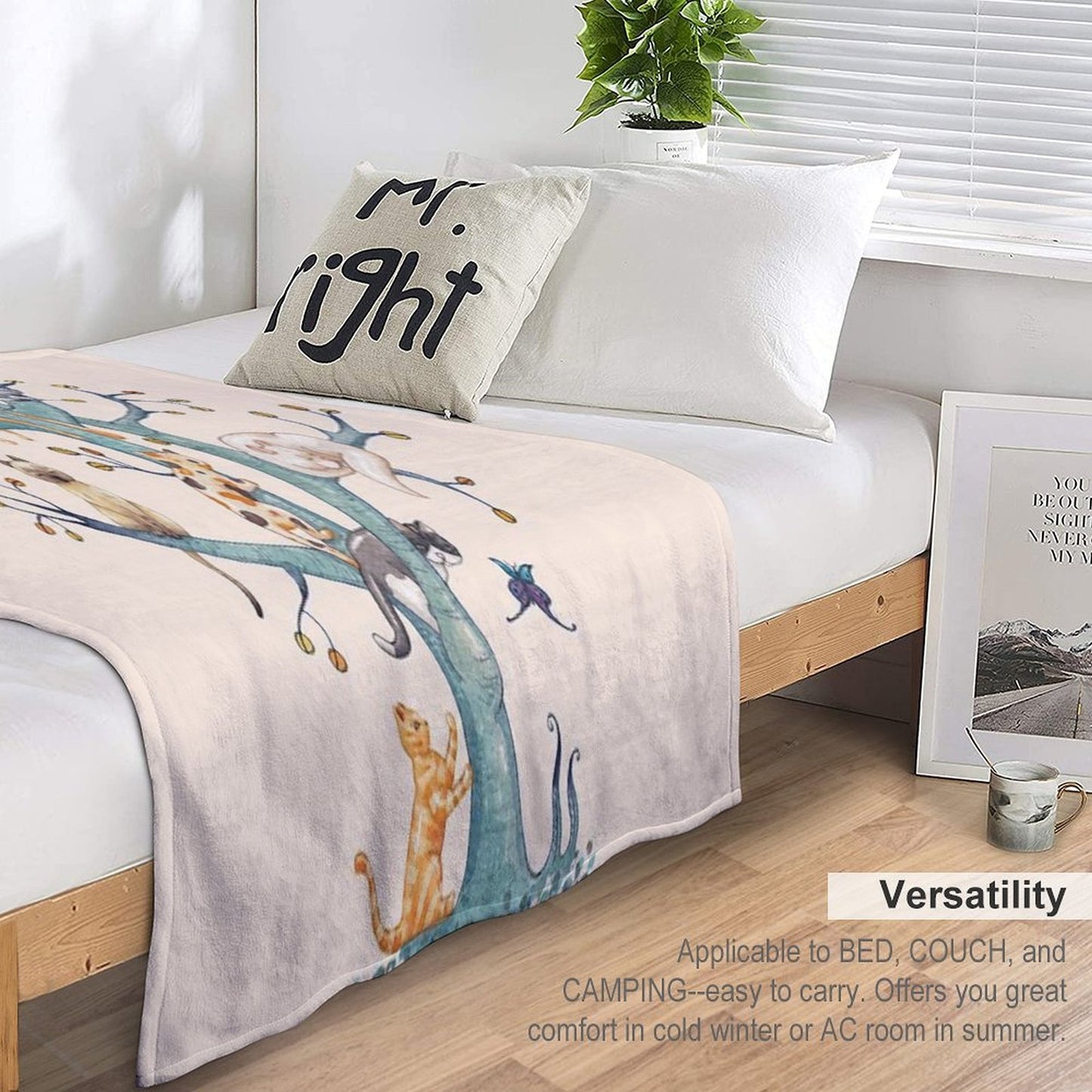 The Tree of Cat Life Throw Blanket