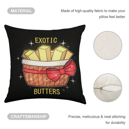 FNAF Exotic Butters Linen Throw Pillow Cover