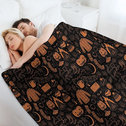 Autumn Nights Halloween Throw Blanket