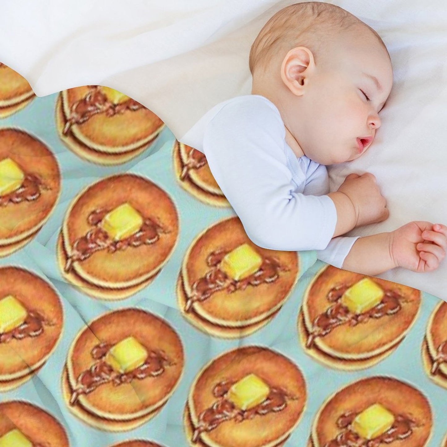 Pancakes Pattern - Blue Throw Blanket