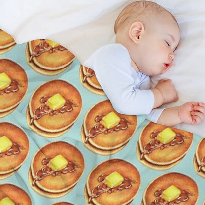 Pancakes Pattern - Blue Throw Blanket