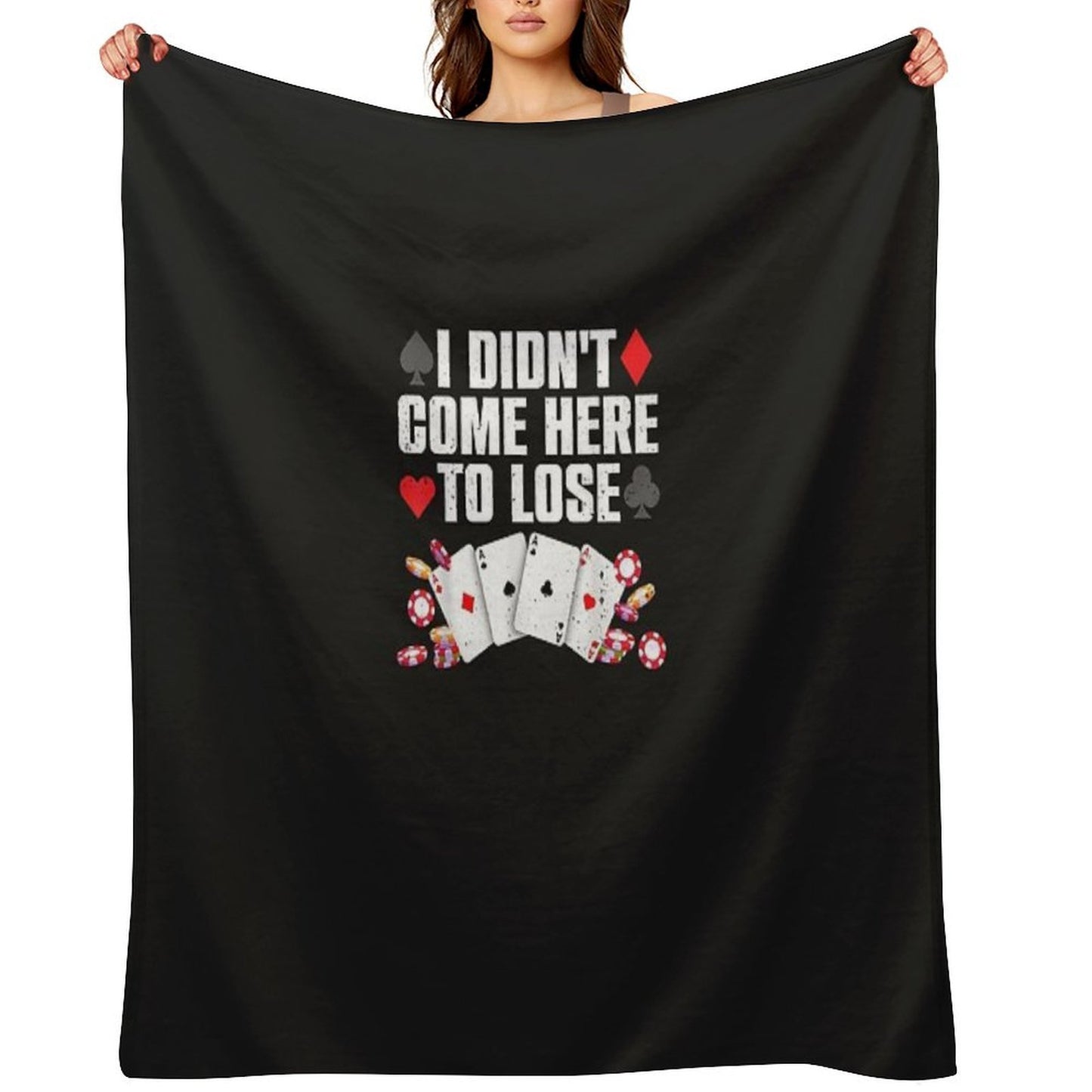 Cool Poker Player Art For Men Women Casino Lover Gamblers Throw Blanket