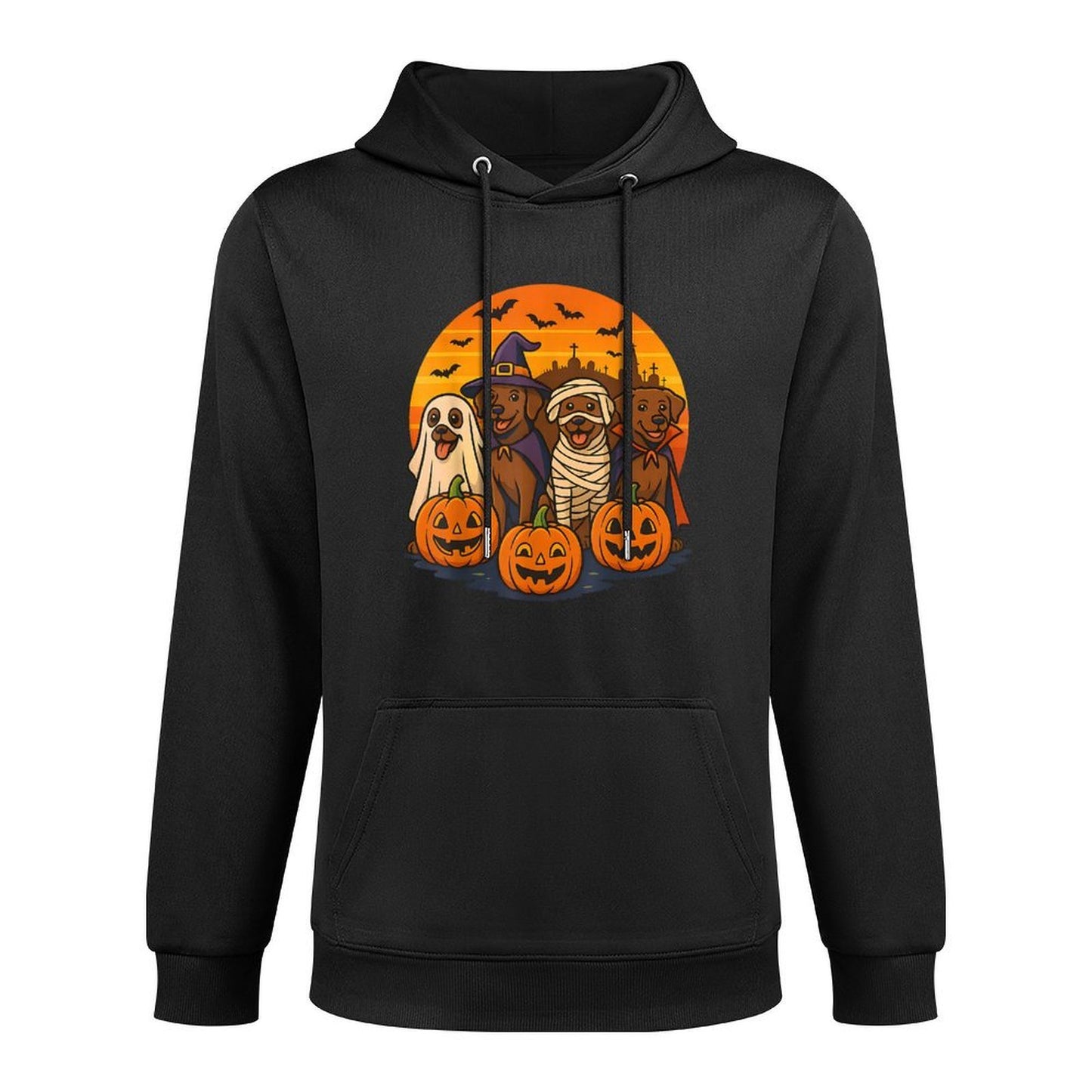 Halloween Brown Labrador Ghost Spooky Chocolate Lab Dog Mama Colorfast Hoodie