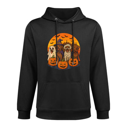 Halloween Brown Labrador Ghost Spooky Chocolate Lab Dog Mama Colorfast Hoodie