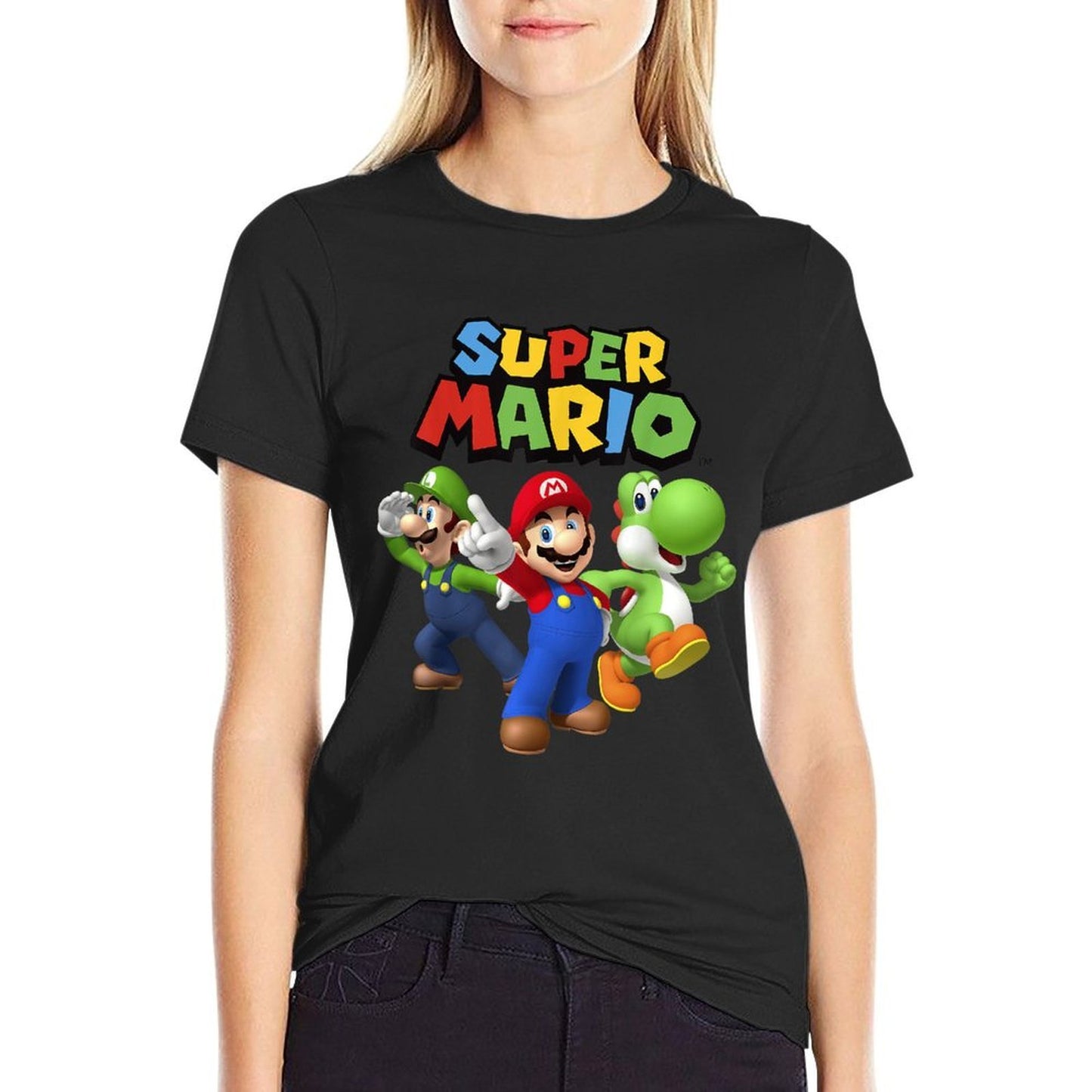 Super Mario Luigi Mario And Yoshi Group Shot  Versatile T-Shirt