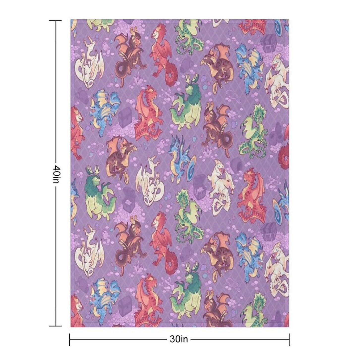 Chromatic Dragons in Purple Throw Blanket