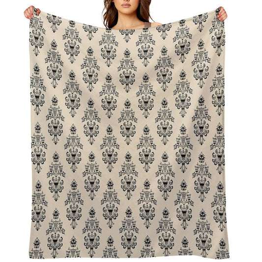 Haunted Mansion Wallpaper Hazelnut #Pastel Throw Blanket