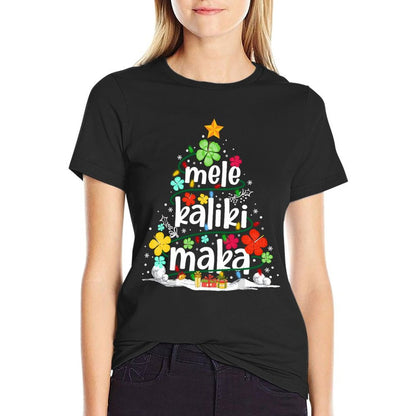 Mele Kalikimaka Tropical Christmas Hawaiian Santa Xmas Tree  Breathable T-Shirt