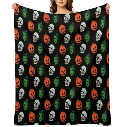 Silver Shamrock Mask Set Throw Blanket