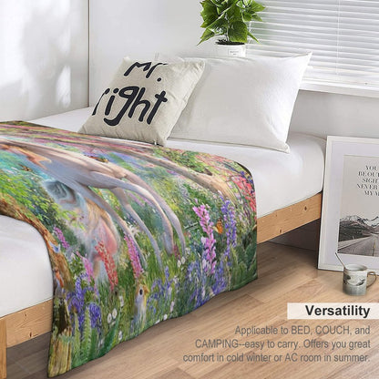 Unicorn Enchanted Forest Throw Blanket