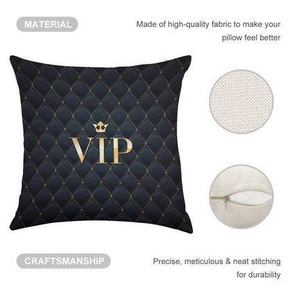 VIP Abstract Quilted Background Linen Throw Pillow Cover