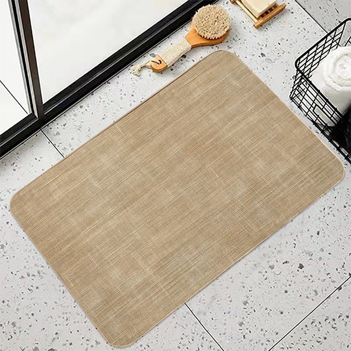 Natural Fabric Texture  Dirt-Trapping Bath Mat