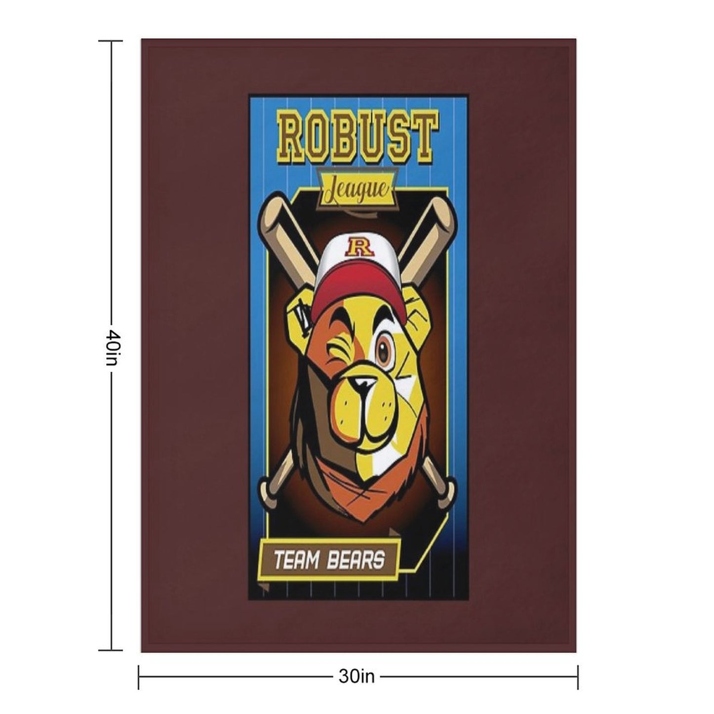 ROBUST BEAR BASEBALL CARD BEARS Throw Blanket