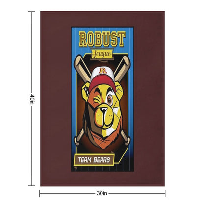 ROBUST BEAR BASEBALL CARD BEARS Throw Blanket