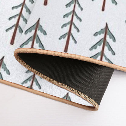 Fir Tree Doodle Wood  Anti-Trip Bath Mat