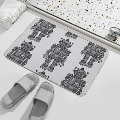 Vintage Robot  Stain-Proof Bath Mat