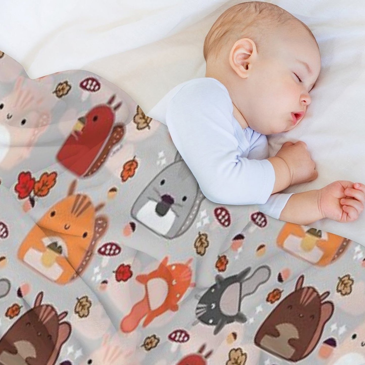 Kawaii Squirrels Throw Blanket