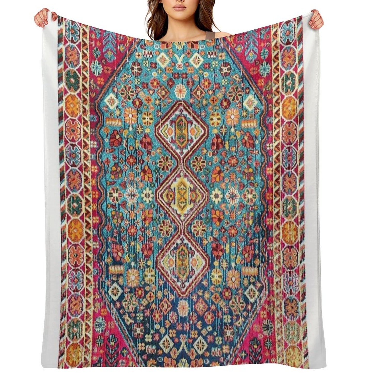Heritage Moroccan Carpet Style Throw Blanket