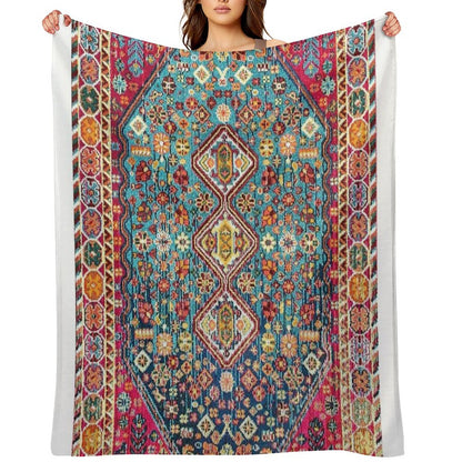 Heritage Moroccan Carpet Style Throw Blanket