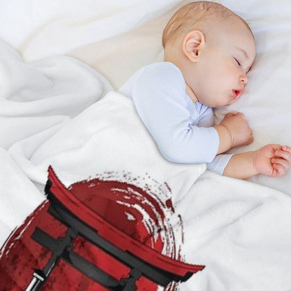 Samurai Katana Tori Gate Kanji Throw Blanket