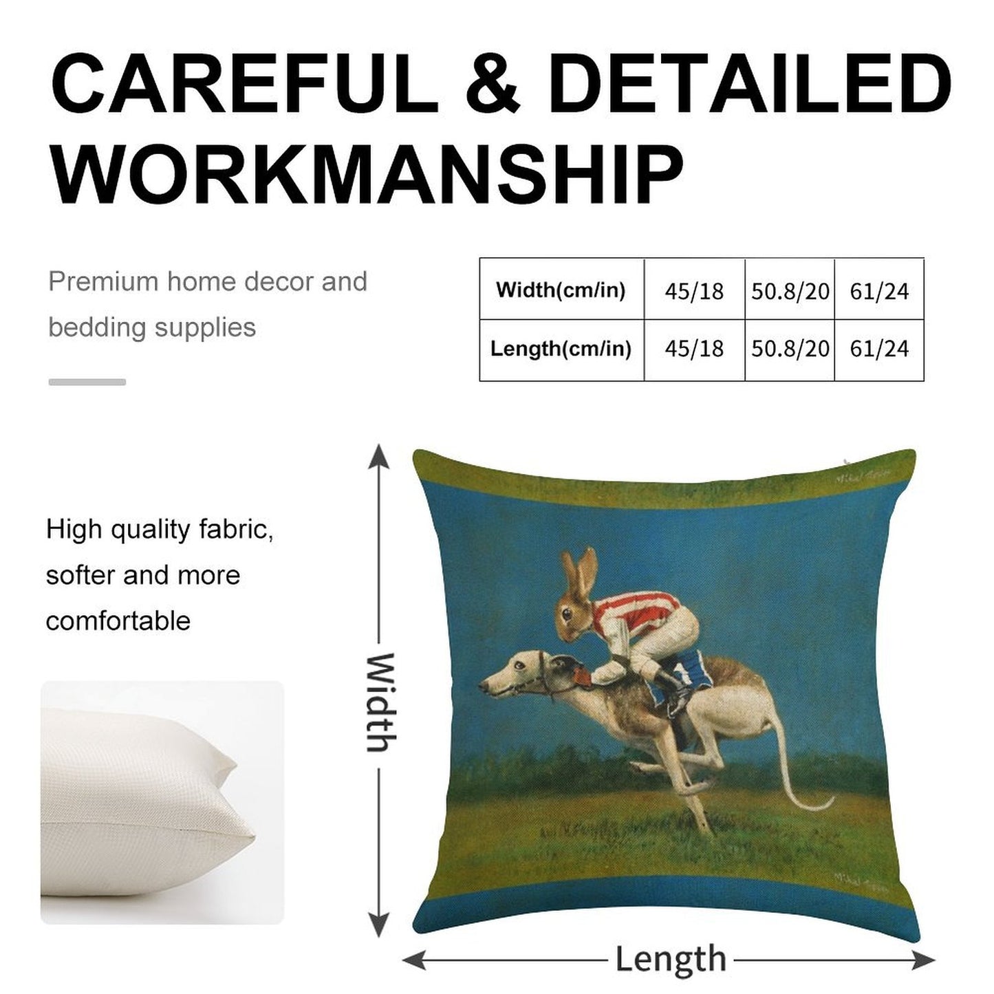 Whippet Racer Linen Throw Pillow Cover