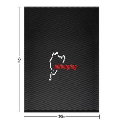 Nürburgring Carbon Fiber White  Red Throw Blanket