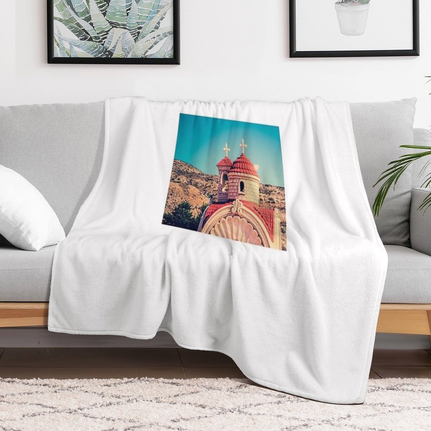 Roadside Shrine, Cyprus Throw Blanket