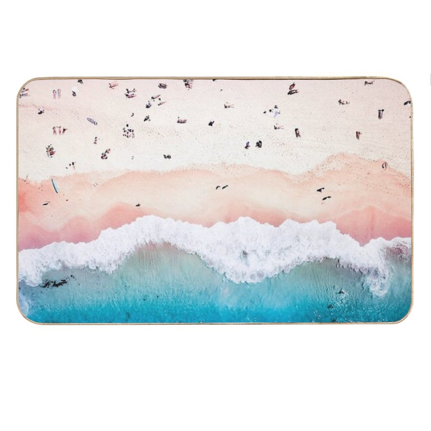 Aerial Sandy Beach Bath Mat