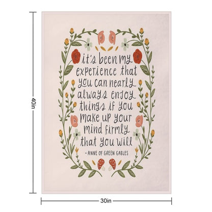 Anne of Green Gables Enjoy Things Quote Throw Blanket