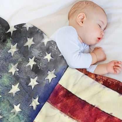 Vintage American Flag Throw Blanket
