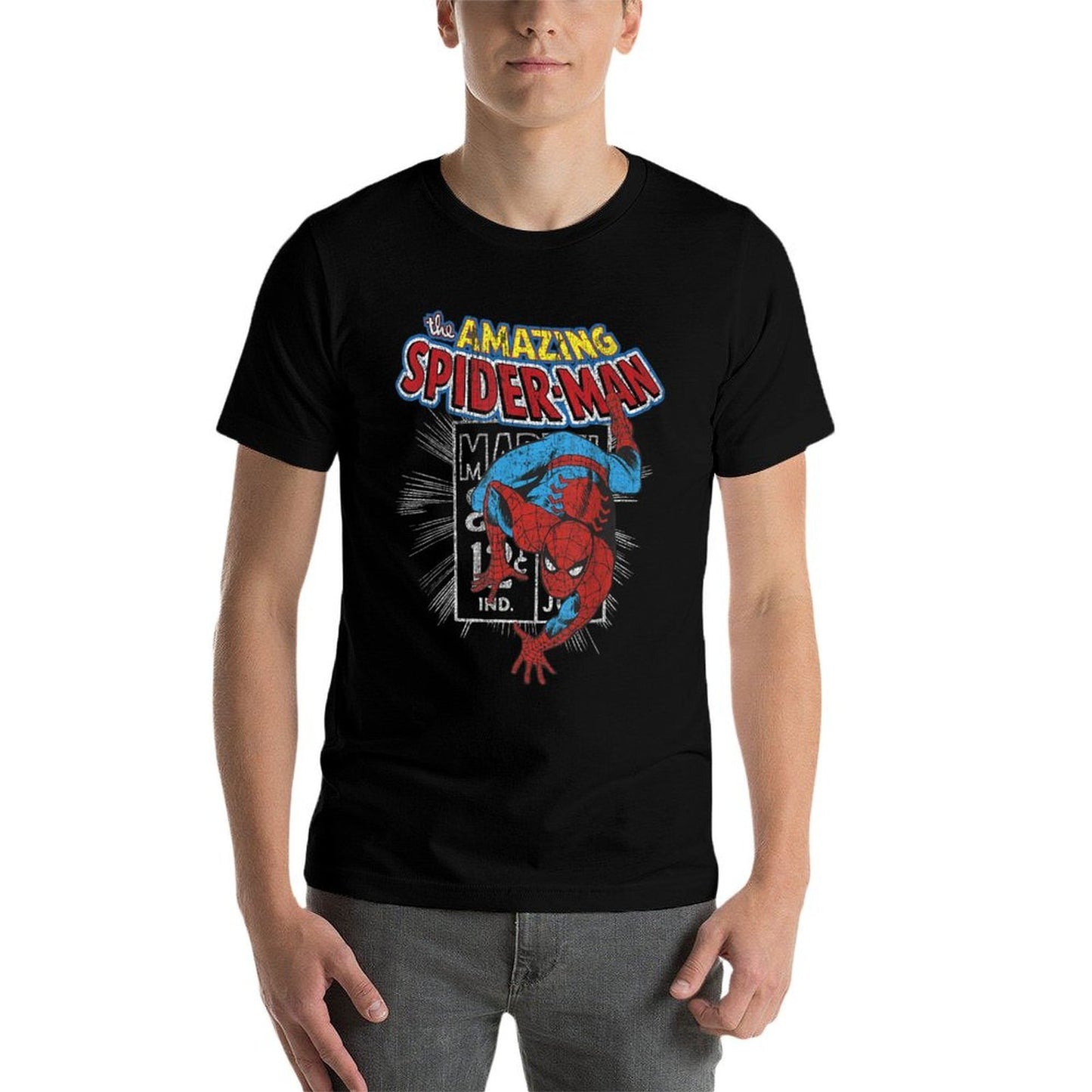 Marvel The Amazing Spider-Man Vintage Comic Poster  Graphic-printed T-Shirt
