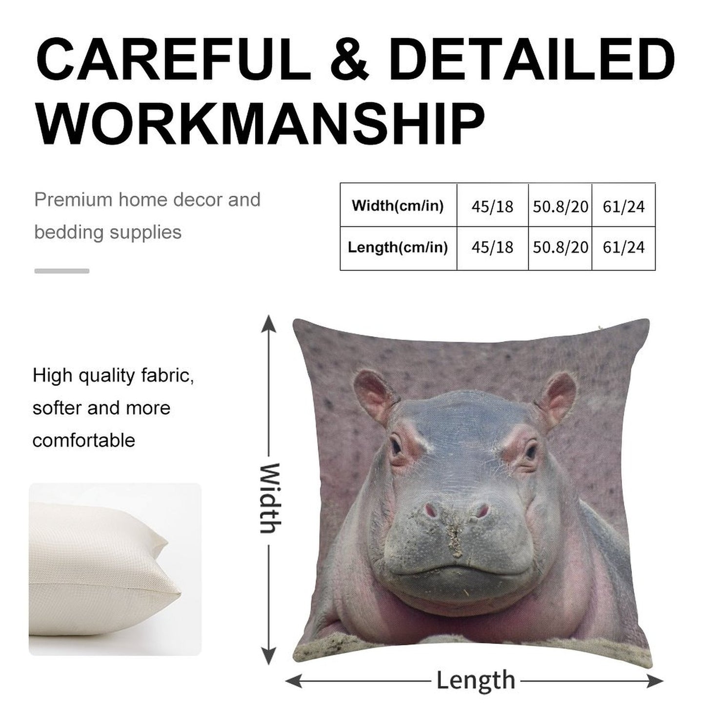 Baby Hippo Fritz at The Cincinnati Zoo Linen Throw Pillow Cover