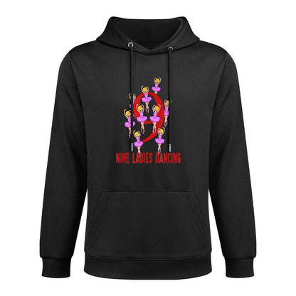 Nine Ladies Dancing Song 12 Days Christmas Moisture-Wicking Hoodie