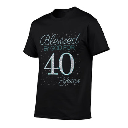 Womens Blessed By God For 40 Years 40th Birthday 40 Year Old Gifts  Trendy Pattern T-Shirt