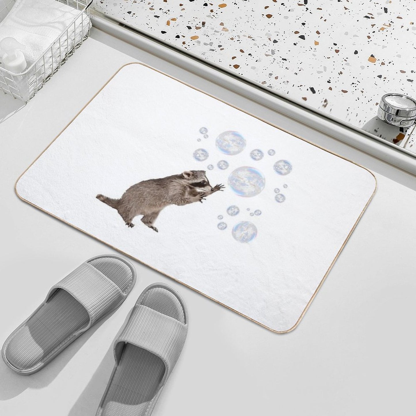 Bubbles The Raccoon Bath Mat