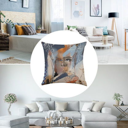 Wings of Psyche Linen Throw Pillow Cover