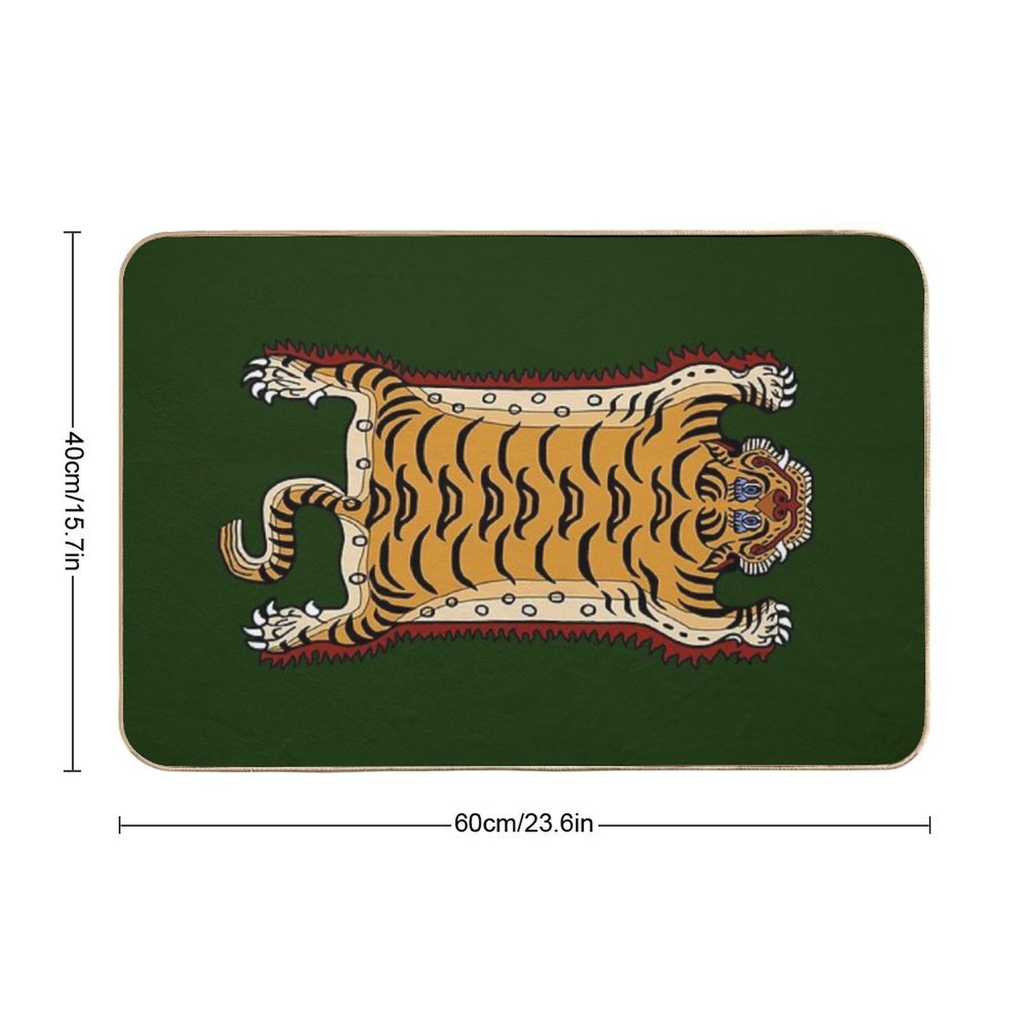 TIBETAN TIGER RUG 1-green Bath Mat