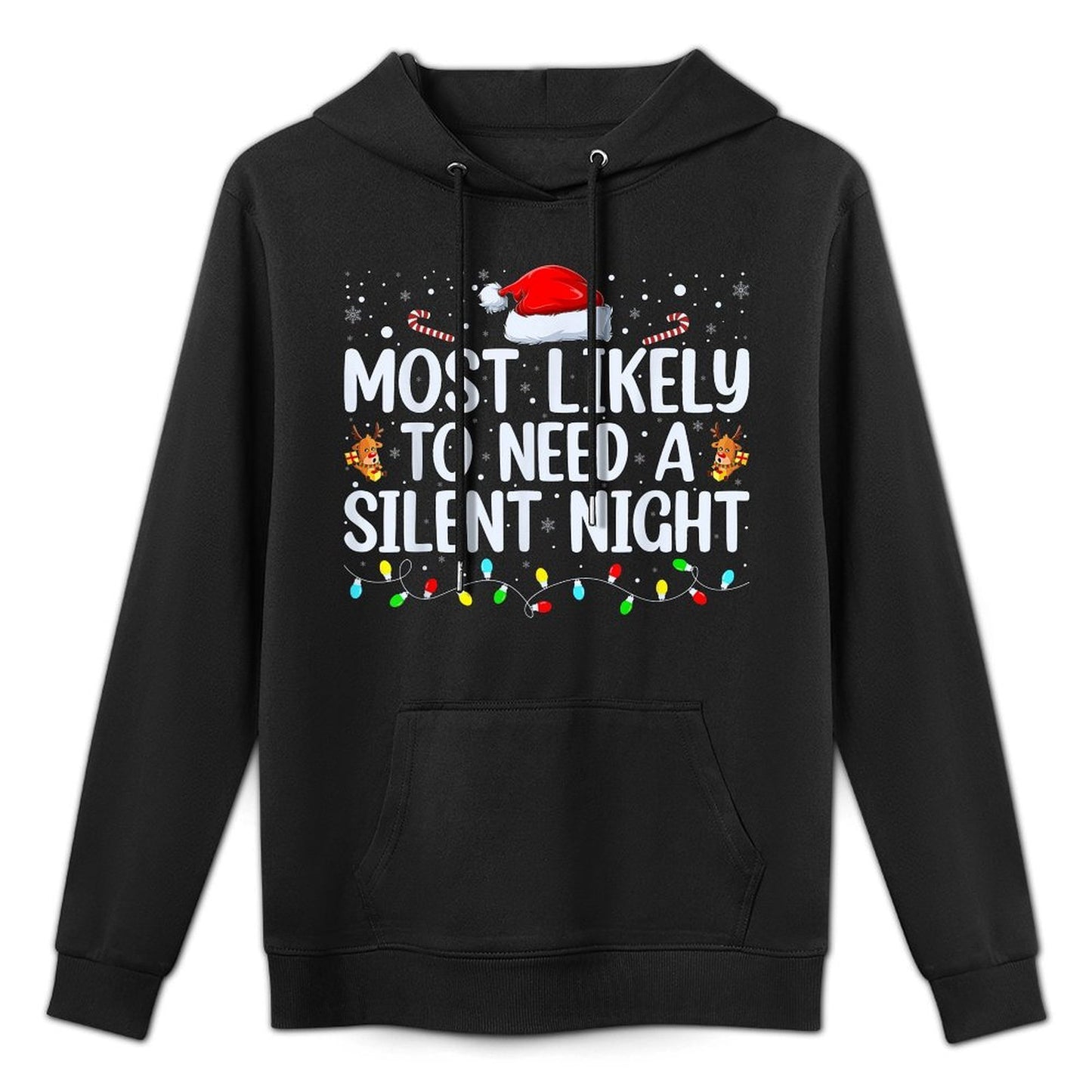 Most Likely to Need A Silent Night Family Christmas Pajamas Easy Care Hoodie