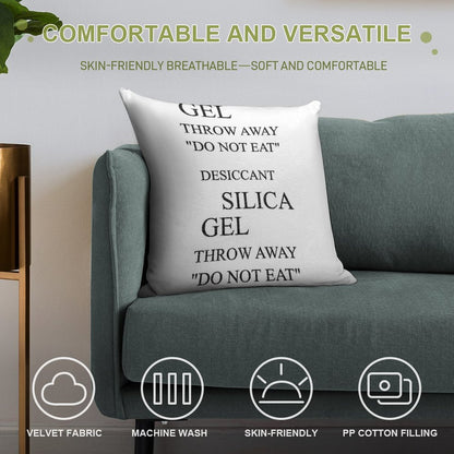 Do Not Eat - Silica Gel Soft Skin-Friendly Throw Pillow